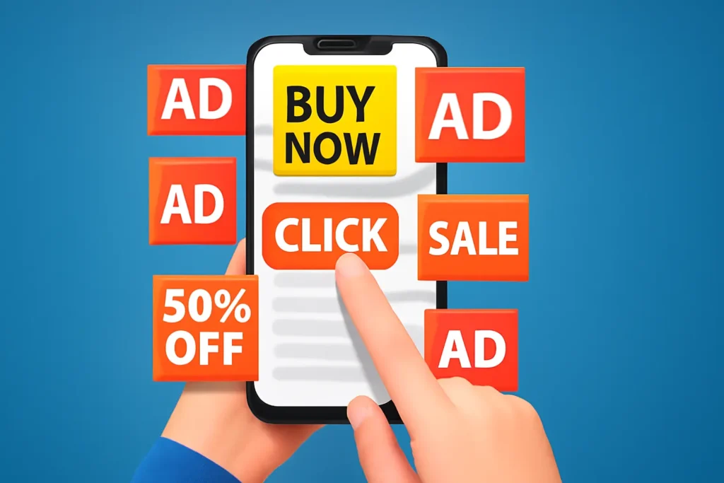 bombarded with online ads