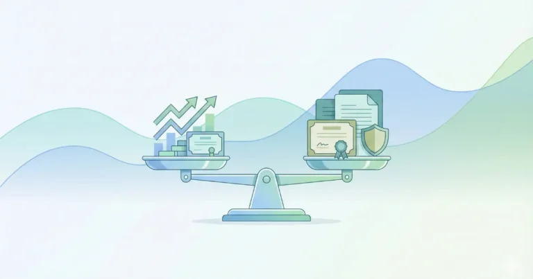 Balanced asset allocation illustration showing equity and debt