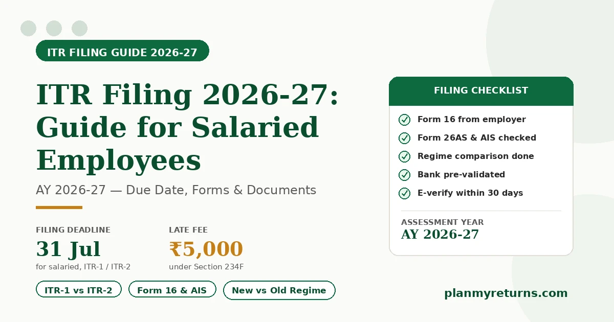 income tax return filing 2026-27