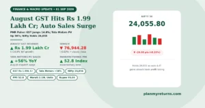 August GST collections of 1.99 lakh crore, Tata Motors PV sales surge of 56 percent, and Nifty 50 holding at 24056 on 1 September 2026.