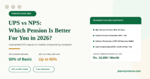 Unified Pension Scheme UPS vs National Pension System NPS comparison of guaranteed pension, Dearness Relief, and lump sum benefits in 2026